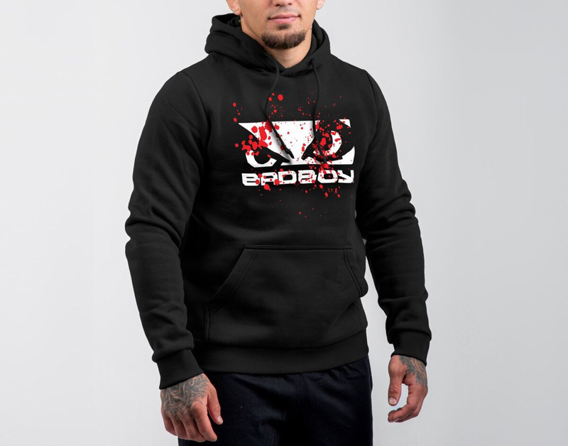 BAD BOY splatter HOODIE - black